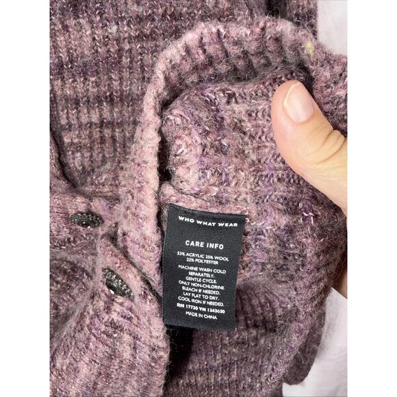 Who What Wear Womens Button-Up Wool Blend Cardigan Plum 🍆 Sweater Small - Picture 10 of 12